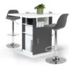 Ensemble îlot Central UGO 110 Cm Bois Blanc Et Gris Et 2 Tabourets KARL Gris 2 Ensemble îlot Central UGO 110 Cm Bois Blanc Et Gris Et 2 Tabourets KARL Gris -Homcomes Boutique 80870152 1