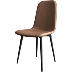 Lot De 4 Chaise Salle à Manger Scandinaves, Chaise Rembourrée De Cuisine, Rétro Chaise De Bureau Avec Pieds En Métal, Confortable Et Durable, Café-Noir -Homcomes Boutique 81207116 3