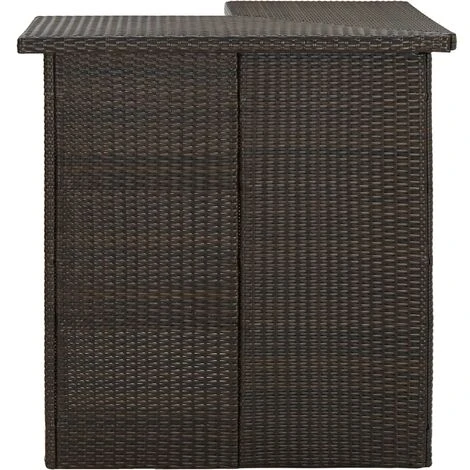 Table D'angle De Bar Marron 100x50x105 Cm Résine Tressée,pour 2 - 4 Personnes Design Scandinave Meuble676231 4 Table D'angle De Bar Marron 100x50x105 Cm Résine Tressée,pour 2 - 4 Personnes Design Scandinave Meuble676231 – Image 2