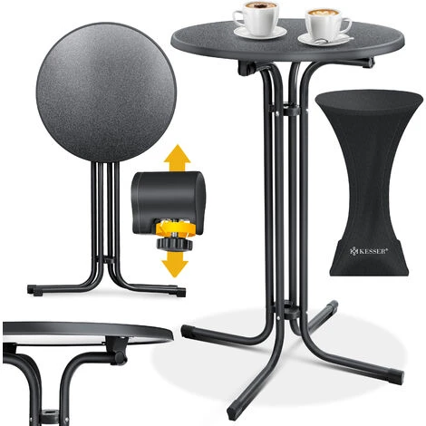 KESSER® Gastro Table Haute Pliante - Gastronomie Table De Bistrot Ronde - Table De Jardin Pliante Résistante Aux Intempéries - Table De Cocktail Ronde - Résistante à La Chaleur - Stable Et Sûre, Le No 3 KESSER® Gastro Table Haute Pliante - Gastronomie Table De Bistrot Ronde - Table De Jardin Pliante Résistante Aux Intempéries - Table De Cocktail Ronde - Résistante à La Chaleur - Stable Et Sûre, Le No