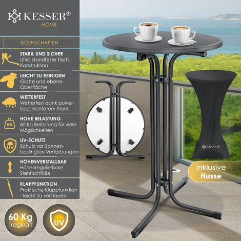 KESSER® Gastro Table Haute Pliante - Gastronomie Table De Bistrot Ronde - Table De Jardin Pliante Résistante Aux Intempéries - Table De Cocktail Ronde - Résistante à La Chaleur - Stable Et Sûre, Le No 4 KESSER® Gastro Table Haute Pliante - Gastronomie Table De Bistrot Ronde - Table De Jardin Pliante Résistante Aux Intempéries - Table De Cocktail Ronde - Résistante à La Chaleur - Stable Et Sûre, Le No – Image 2