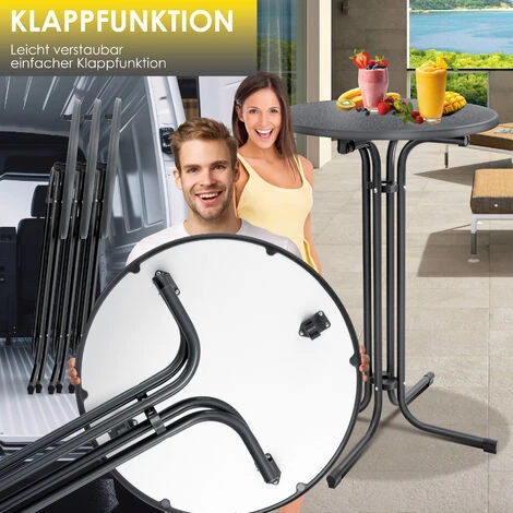 KESSER® Gastro Table Haute Pliante - Gastronomie Table De Bistrot Ronde - Table De Jardin Pliante Résistante Aux Intempéries - Table De Cocktail Ronde - Résistante à La Chaleur - Stable Et Sûre, Le No 6 KESSER® Gastro Table Haute Pliante - Gastronomie Table De Bistrot Ronde - Table De Jardin Pliante Résistante Aux Intempéries - Table De Cocktail Ronde - Résistante à La Chaleur - Stable Et Sûre, Le No – Image 4