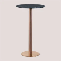 Table Haute De Bar Ronde En Marbre (Ø60 Cm) Cosmopolitan SKLUM Or Rose