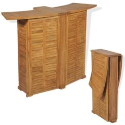 Table Pliable De Bar 155x53x105 Cm Bois De Teck Solide VidaXL