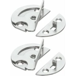 2x Fermeture Pour Rallonge De Table Charnière Ronde Pên Rotatif En Acier Zingué à Enfoncer Ou Visser Sous Le Plateau Tourniquet Tournant Attache Ferrure Connecteur Verrou Panneau