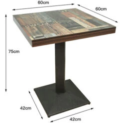 Aqrau Table Haute 60 / Table Carrée Vintage, à Rayures Damier Vintage, Pour Meuble De Cuisine Et Salle à Manger -Homcomes Boutique 85356228 4