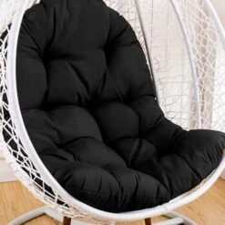 MINKUROW Coussin Fauteuil Rotin, Balançoire Suspendue Oeuf Rotin Chaise Coussin Jardin Patio Housse De Coussin Noir 80x120cm -Homcomes Boutique 85582445 4