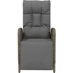 Chaises Inclinables D'extérieur Et Coussins2pcs Poly Rotin Gris VidaXL -Homcomes Boutique 86451893 5