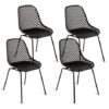 Lot De 4 Chaises MAELYS Noires Pied Métal Pour Salle à Manger -Homcomes Boutique 86615128 1