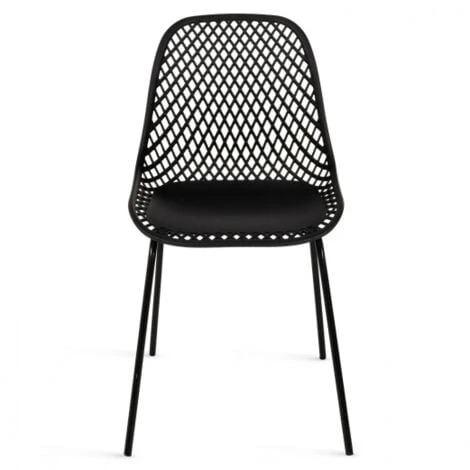 Lot De 4 Chaises MAELYS Noires Pied Métal Pour Salle à Manger 5 Lot De 4 Chaises MAELYS Noires Pied Métal Pour Salle à Manger – Image 3