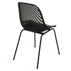 Lot De 4 Chaises MAELYS Noires Pied Métal Pour Salle à Manger 10 Lot De 4 Chaises MAELYS Noires Pied Métal Pour Salle à Manger -Homcomes Boutique 86615128 4