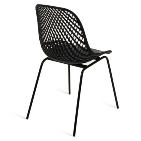 Lot De 4 Chaises MAELYS Noires Pied Métal Pour Salle à Manger 6 Lot De 4 Chaises MAELYS Noires Pied Métal Pour Salle à Manger – Image 4