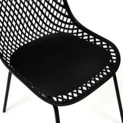 Lot De 4 Chaises MAELYS Noires Pied Métal Pour Salle à Manger 11 Lot De 4 Chaises MAELYS Noires Pied Métal Pour Salle à Manger -Homcomes Boutique 86615128 5