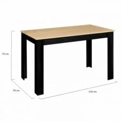 Table à Manger ROZY 4 Personnes Noire Plateau Façon Hêtre 110 Cm -Homcomes Boutique 87173537 4