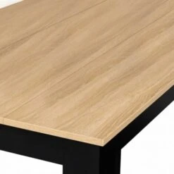 Table à Manger ROZY 4 Personnes Noire Plateau Façon Hêtre 110 Cm -Homcomes Boutique 87173537 5