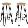 Lot De 2 Tabourets De Bar DUBLIN Assise Ronde Design Industriel -Homcomes Boutique 87220731 1