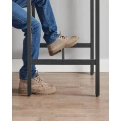 VASAGLE Table Haute, Table De Bar Carrée, Cadre En Acier, 60 X 60 X 92 Cm, Montage Facile, Pour Cuisine, Salon, Style Industriel, Grège Et Noir Par SONGMICS LBT025B02 -Homcomes Boutique 88497803 5