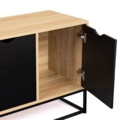 Buffet Bas 3 Portes Noires BOSTON Design Industriel -Homcomes Boutique 88554862 5