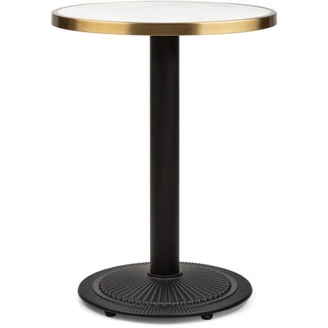 Table De Bistrot Style - Blumfeldt - Style Art Nouveau - 57,5 X 72 Cm (øxh - Plateau Rond En Marbre - Noir , Blanc & Or 3 Table De Bistrot Style - Blumfeldt - Style Art Nouveau - 57,5 X 72 Cm (øxh - Plateau Rond En Marbre - Noir , Blanc & Or