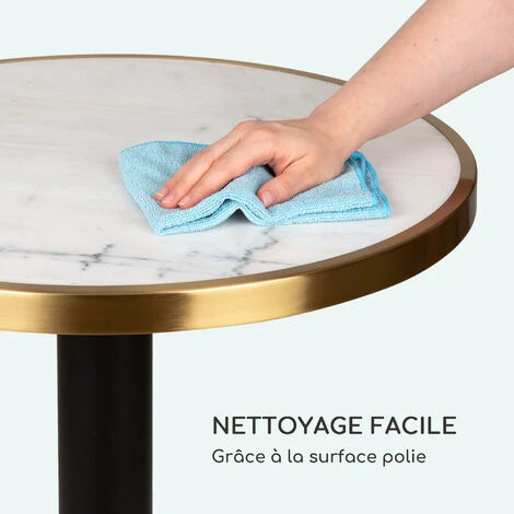 Table De Bistrot Style - Blumfeldt - Style Art Nouveau - 57,5 X 72 Cm (øxh - Plateau Rond En Marbre - Noir , Blanc & Or 6 Table De Bistrot Style - Blumfeldt - Style Art Nouveau - 57,5 X 72 Cm (øxh - Plateau Rond En Marbre - Noir , Blanc & Or – Image 4