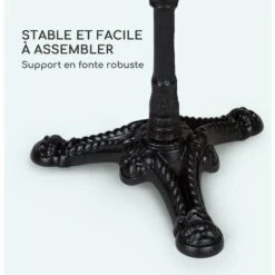 Table De Bistrot - Blumfeldt - Style Art Nouveau - 57,5 X 72 Cm (øxh) - Plateau Rond En Marbre - Noir , Blanc & Or -Homcomes Boutique 88716180 5