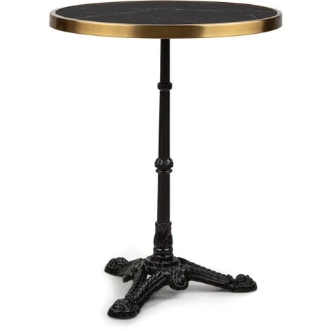 Table De Bistrot - Blumfeldt - Style Art Nouveau - 57,5 X 72 Cm (øxh) - Plateau Rond En Marbre - Noir & Or 3 Table De Bistrot - Blumfeldt - Style Art Nouveau - 57,5 X 72 Cm (øxh) - Plateau Rond En Marbre - Noir & Or