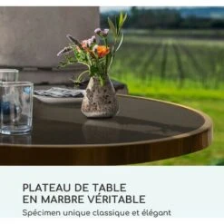 Table De Bistrot - Blumfeldt - Style Art Nouveau - 57,5 X 72 Cm (øxh) - Plateau Rond En Marbre - Noir & Or 9 Table De Bistrot - Blumfeldt - Style Art Nouveau - 57,5 X 72 Cm (øxh) - Plateau Rond En Marbre - Noir & Or -Homcomes Boutique 88716262 3