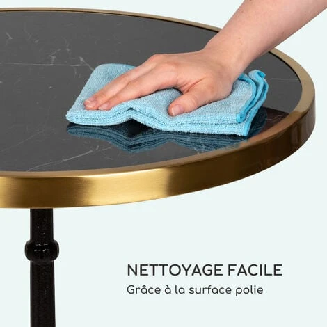 Table De Bistrot - Blumfeldt - Style Art Nouveau - 57,5 X 72 Cm (øxh) - Plateau Rond En Marbre - Noir & Or 6 Table De Bistrot - Blumfeldt - Style Art Nouveau - 57,5 X 72 Cm (øxh) - Plateau Rond En Marbre - Noir & Or – Image 4