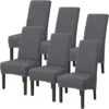 Lot De 6 Housses De Chaise XL Extensible Gris Pour Salle à Manger élastique Couverture Chaises Dossier Haut Grande Taille Lavable -Homcomes Boutique 89650215 1