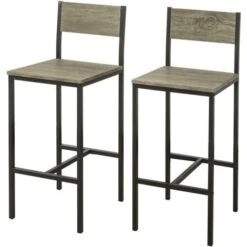 Lot De 2 Chaises Tabourets De Bar Cuisine Chaises De Bar, Avec Repose-Pieds FST53x2 SoBuy®