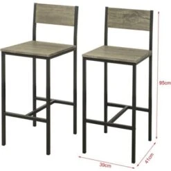 Lot De 2 Chaises Tabourets De Bar Cuisine Chaises De Bar, Avec Repose-Pieds FST53x2 SoBuy® -Homcomes Boutique 8972600 3