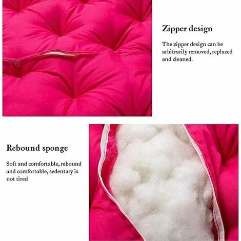 Noir, 100CM 100CM Coussin De Chaise Suspendu Coussin De Nid D'oiseau Coussin De Fauteuil En Rotin Rond 4 Noir, 100CM 100CM Coussin De Chaise Suspendu Coussin De Nid D'oiseau Coussin De Fauteuil En Rotin Rond – Image 3