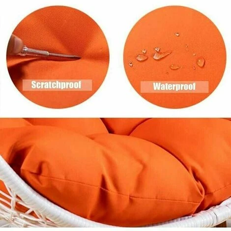 Noir, 100CM 100CM Coussin De Chaise Suspendu Coussin De Nid D'oiseau Coussin De Fauteuil En Rotin Rond 5 Noir, 100CM 100CM Coussin De Chaise Suspendu Coussin De Nid D'oiseau Coussin De Fauteuil En Rotin Rond – Image 4