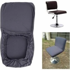 Lot De 2 Housses Pour Tabourets De Bar Gris Foncé Avec Housse De Dossier Extensible Pour Chaise De Salle à Manger Pivotante Courte -Homcomes Boutique 90602654 3