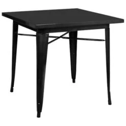 Hofuton Table Haute Carrée En Fer (60x60 Cm) Noir -Homcomes Boutique 91732950 4