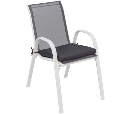 Lot De 6 Coussins De Chaise De Jardin 40x40 Cm Galette Extérieur/intérieur Gris Anthracite 6 Lot De 6 Coussins De Chaise De Jardin 40x40 Cm Galette Extérieur/intérieur Gris Anthracite – Image 4