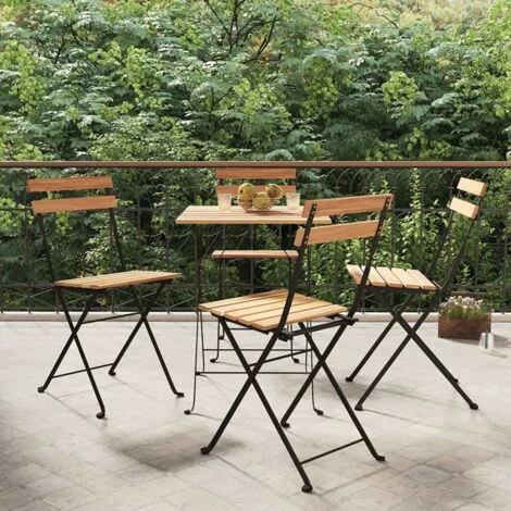 Lot De 4 Chaises De Jardin Pliantes Chaises De Bistrot Bois De Teck Solide Et Acier 58038 3 Lot De 4 Chaises De Jardin Pliantes Chaises De Bistrot Bois De Teck Solide Et Acier 58038