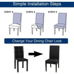 Lot De 6 Housses De Chaise Extensibles Universelle - Moderne - Gris -Homcomes Boutique 92464235 4