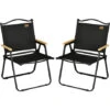 OUTSUNNY Lot De 2 Chaises De Plage Camping Pliantes - Poignée - Structure Acier Oxford Noir -Homcomes Boutique 92489521 1