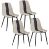 Meerveil Chaises De Salle à Manger, Chaise Cuisine En Tissu Avec Pieds En Métal, Salle  à Manger (Kaki,Lot De 4) -Homcomes Boutique 92920257 1