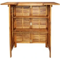 JOLI® Mode Table Intérieur Ou Extérieur - Table De Bar 110 X 50 X 105 Cm Bois D'acacia Massif TOP94157 -Homcomes Boutique 93278307 3