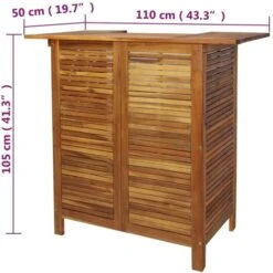 JOLI® Mode Table Intérieur Ou Extérieur - Table De Bar 110 X 50 X 105 Cm Bois D'acacia Massif TOP94157 -Homcomes Boutique 93278307 4