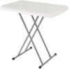 Table Pliante Transportable, Table De Pique Nique Rectangulaire, Table De Jardin, Plastique, Pieds De Table En Acier, Blanc
