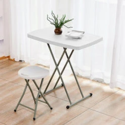 Table Pliante Transportable, Table De Pique Nique Rectangulaire, Table De Jardin, Plastique, Pieds De Table En Acier, Blanc 9 Table Pliante Transportable, Table De Pique Nique Rectangulaire, Table De Jardin, Plastique, Pieds De Table En Acier, Blanc -Homcomes Boutique 93886868 3