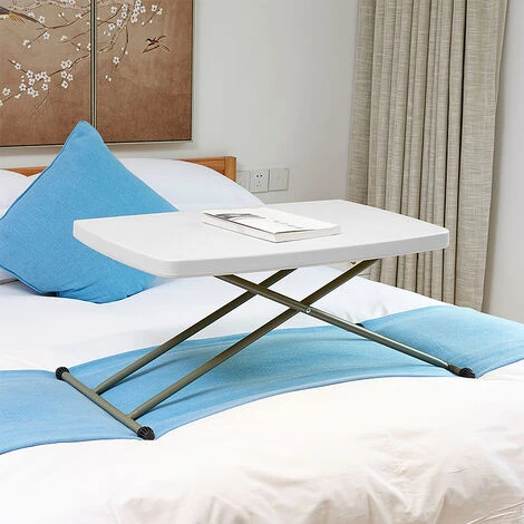 Table Pliante Transportable, Table De Pique Nique Rectangulaire, Table De Jardin, Plastique, Pieds De Table En Acier, Blanc 6 Table Pliante Transportable, Table De Pique Nique Rectangulaire, Table De Jardin, Plastique, Pieds De Table En Acier, Blanc – Image 4