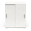 Buffet 2 Portes Coulissantes Blanc Mat - ZILY - L 80 X L 35 X H 101 Cm