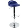 Tabouret De Bar, Réglable En Hauteur & Rotatif Tabouret De Travail En Cuir Synthétique Bleu -Homcomes Boutique 94036286 1