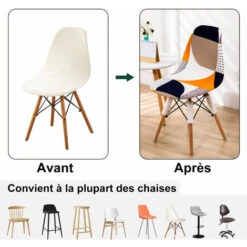 Housses De Chaise, 1 Piece Scandinaves Imprimé Housse De Chaise De Salle à Manger Scandinaves Housse De Chaise Extensible Couverture De Chaise -Homcomes Boutique 94237485 3