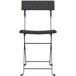 Lot De 4 Chaises De Jardin Pliantes - Chaises D'extérieur Pour Terrasse/jardin Noir Résine Tressée Et Acier BV523772 - BonneVie -Homcomes Boutique 94371021 3