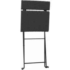 Lot De 4 Chaises De Jardin Pliantes - Chaises D'extérieur Pour Terrasse/jardin Noir Résine Tressée Et Acier BV523772 - BonneVie -Homcomes Boutique 94371021 4